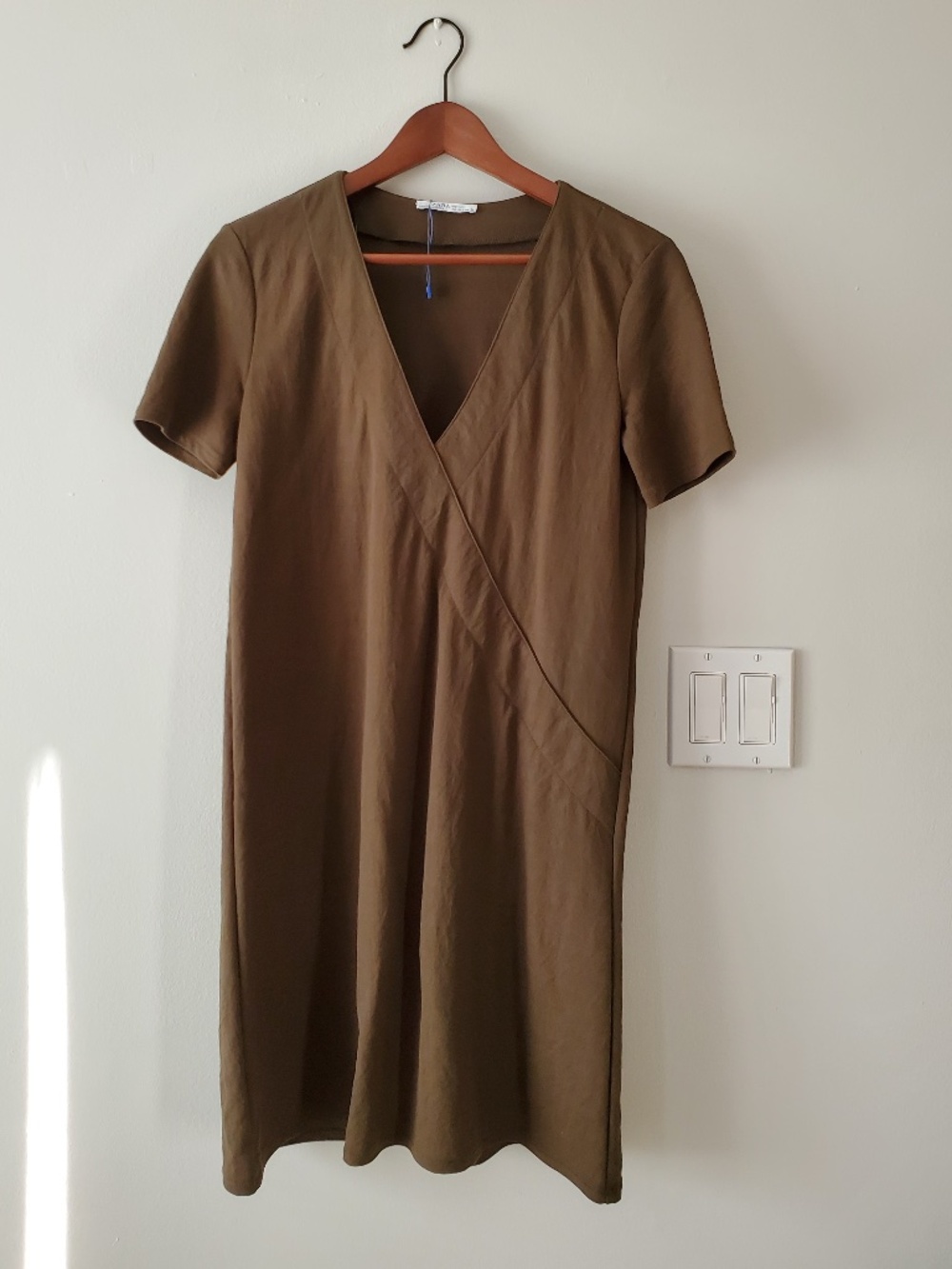 Zara Green Olive T-Shirt Dress | Relaxed Fit | Size S